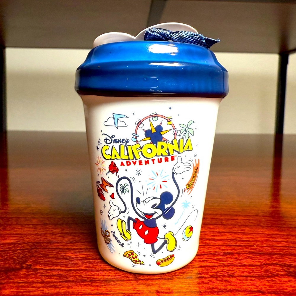 Disney Parks Starbucks California Adventure Mickey Mouse Tumbler Cup Ornament